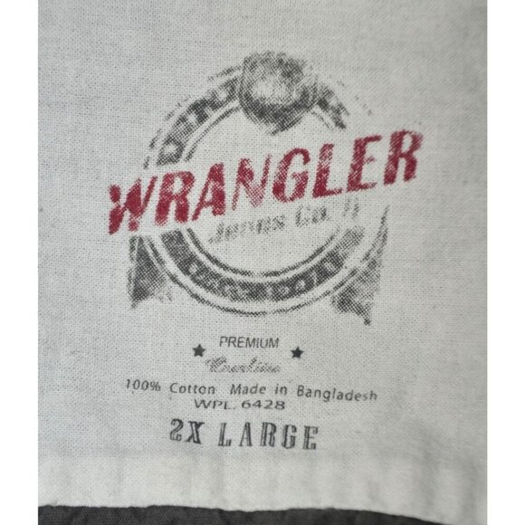 Wrangler Men's XXL Dark Gray Long Sleeve Thick Cotton Button Front Shirt Western - Picture 6 of 7